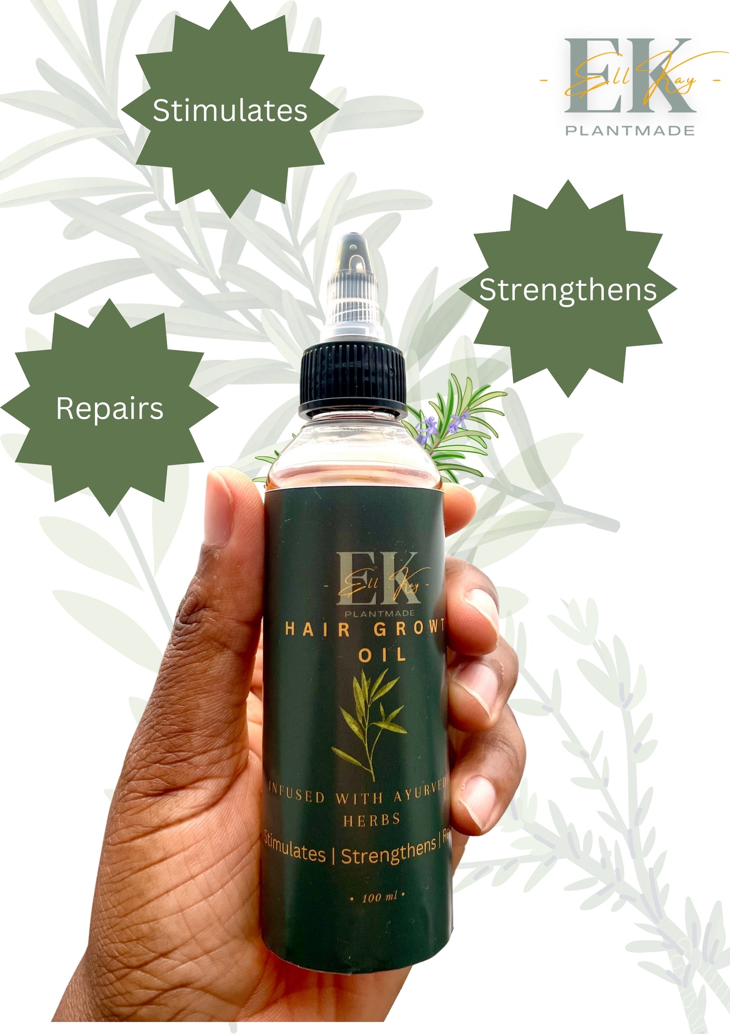 Ayurvedic Hair Growth Oil || 100% Natural Oils and Herbs for Dandruff & Hair Loss Treatment.