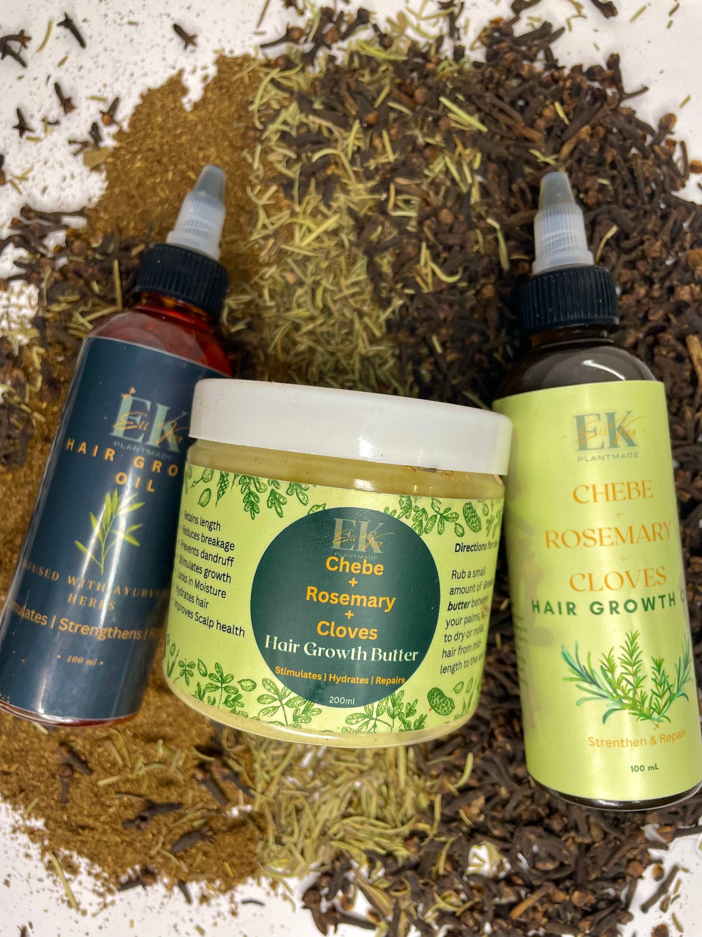 Chebe & Ayurvedic Hair Growth System – Strengthening Butter & Nourishing Oil Trio