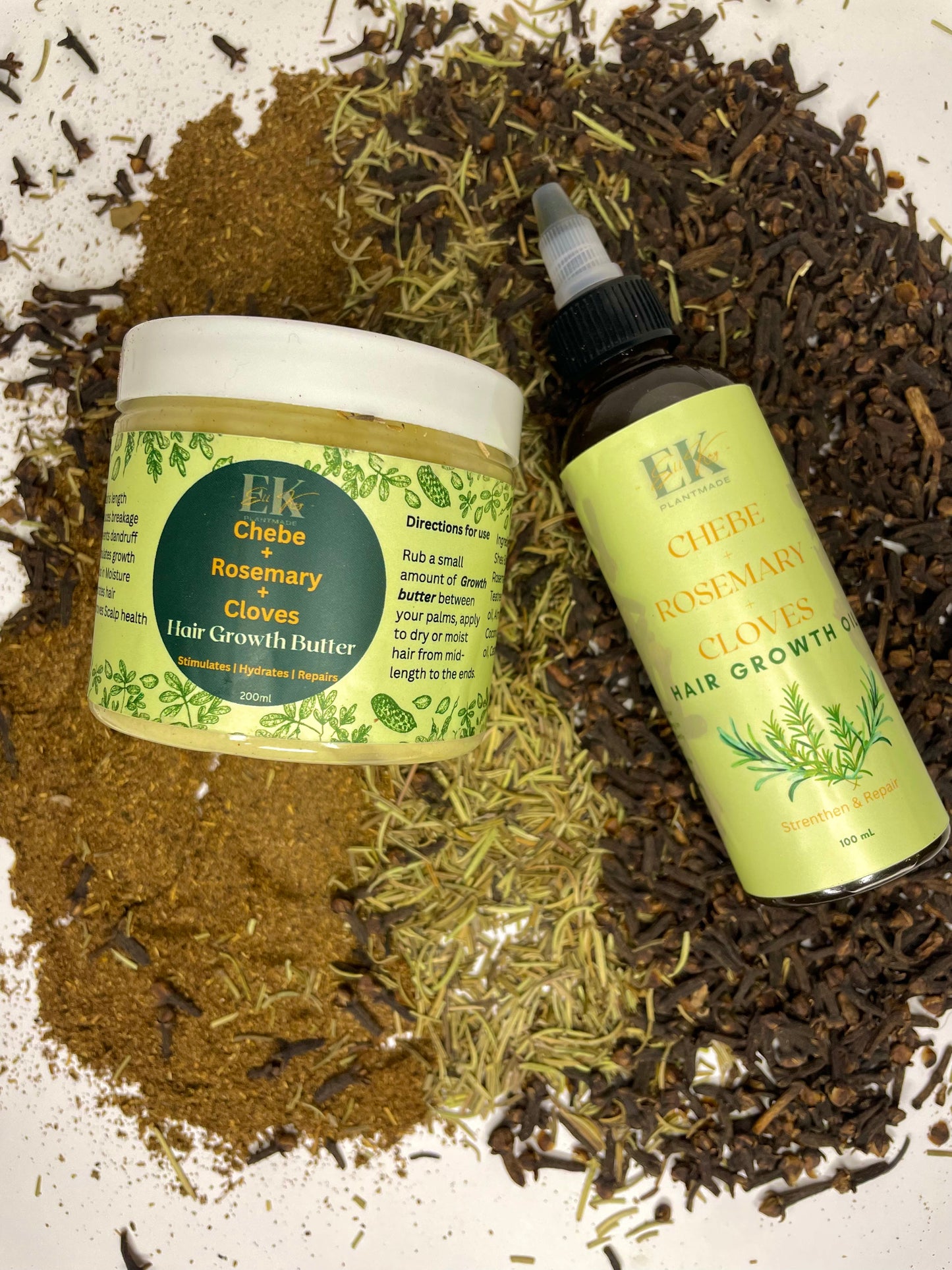 Premium Growth & Repair Hair Butter & Oil Duo – Infused with Chebe, Rosemary & Cloves