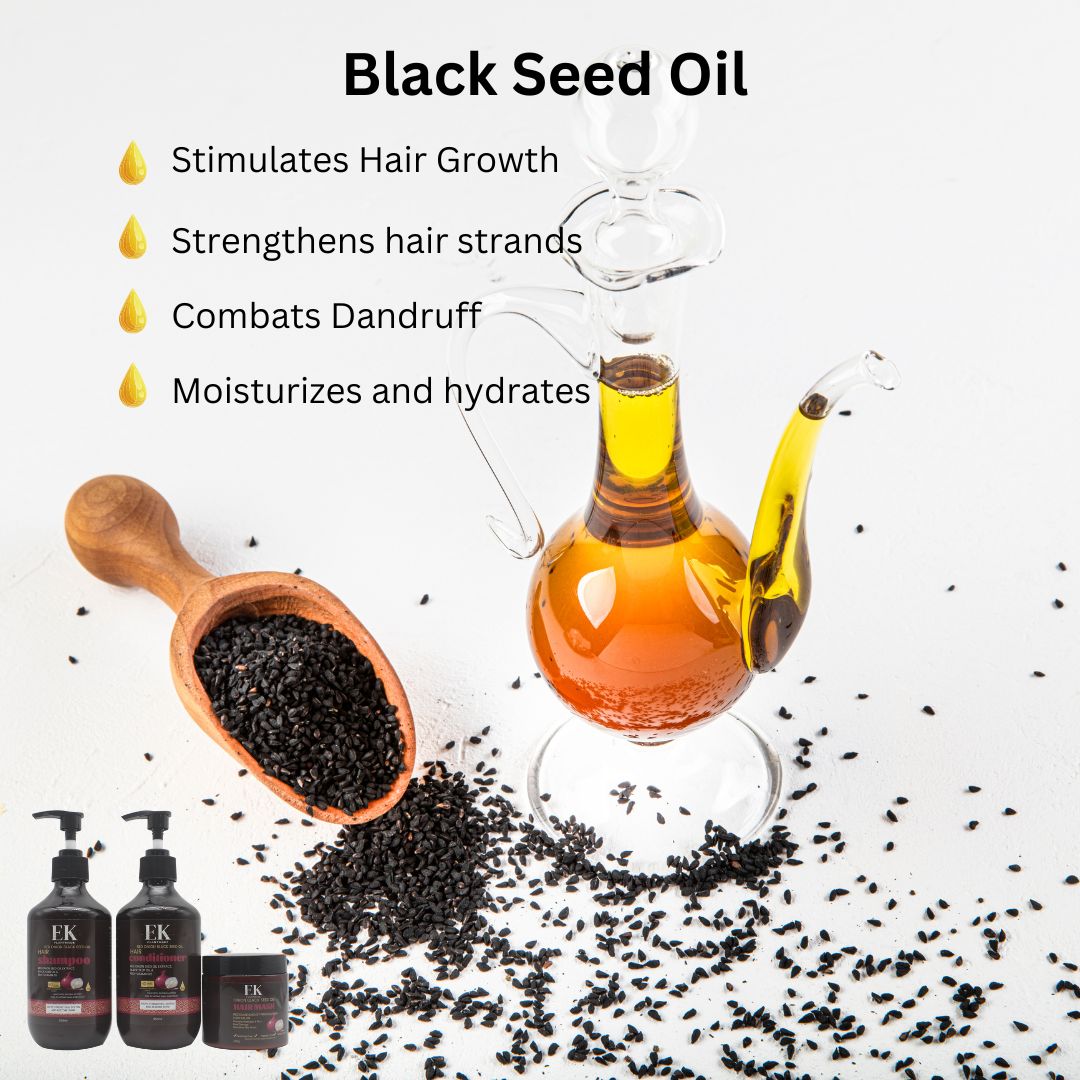 Red Onion & Black Seed Oil Shampoo Kit for Healthy Hair Growth and Nourishment